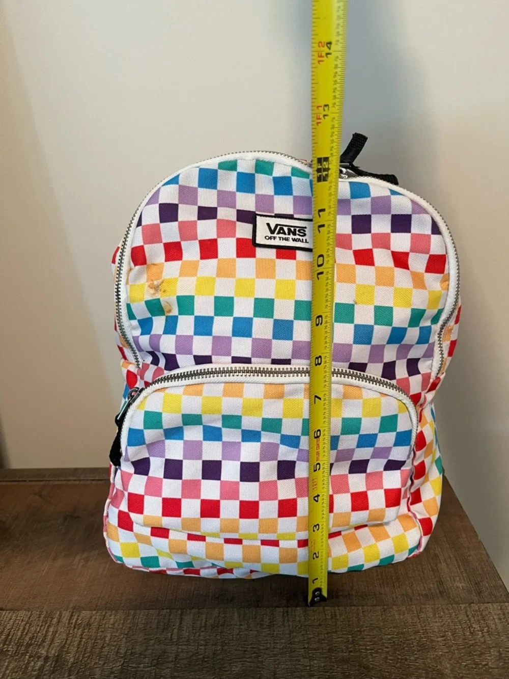 VANS‎ OFF The WALL Womens Mini Backpack Rainbow Multicolor Checkered Canvas